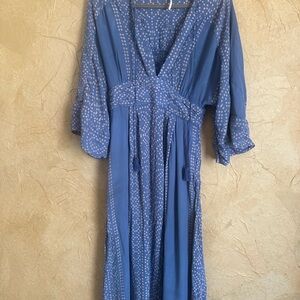 Free People Blue Floral Maxi Dress